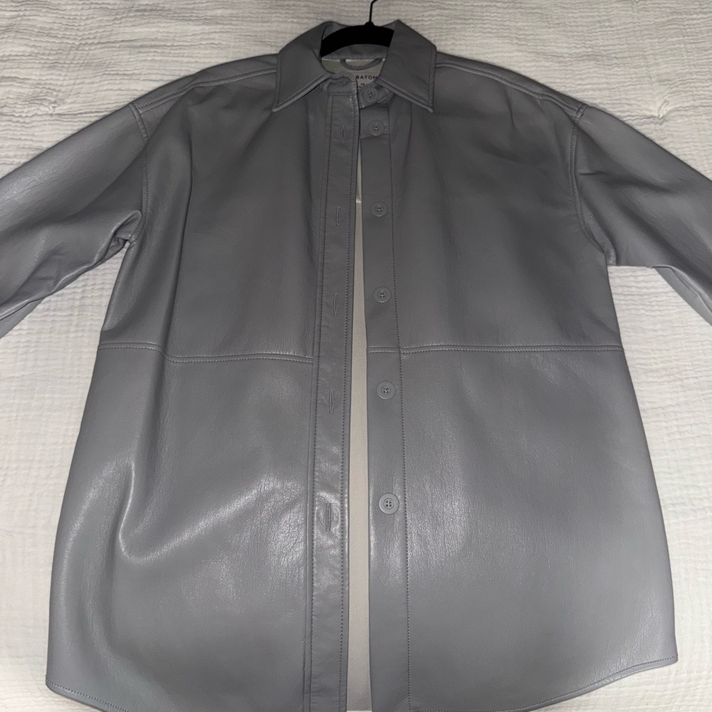 Men's Gray Leather Jacket